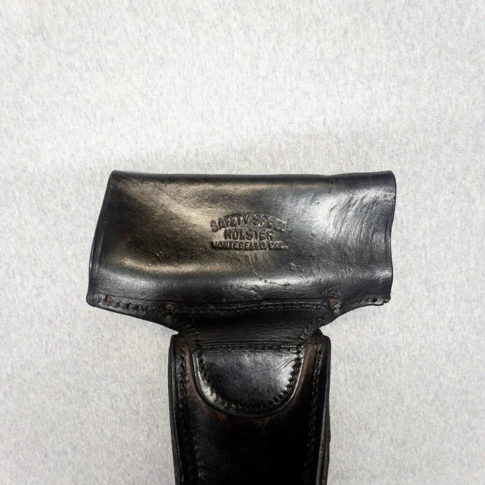 Vtg Safety Speed Holster Utility‎ Belt Ammo Cartridge Pockets Worn Leather USA